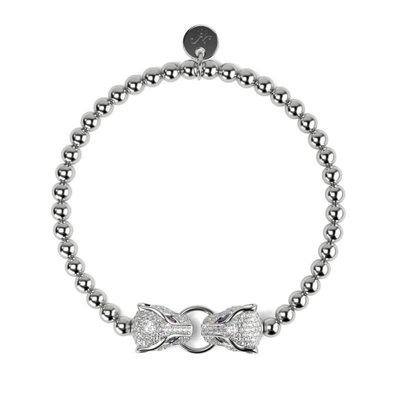 Panthera by Keysi Sayago | 18k White Gold | Cubic Zirconia Crystal Bracelet