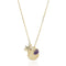 Pisces gold zodiac crystal amethyst birthstone necklace