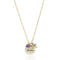 Pisces gold zodiac crystal amethyst birthstone necklace