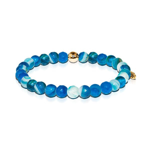 Rejuvenation | Gold Essence Blue Lines Agate Bracelet