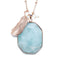 Cloud Nine Blue Cuprite Stone and Rose Gold Feather Necklace