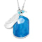 Infinity Pool Blue Agate Stone and Silver Feather Necklace