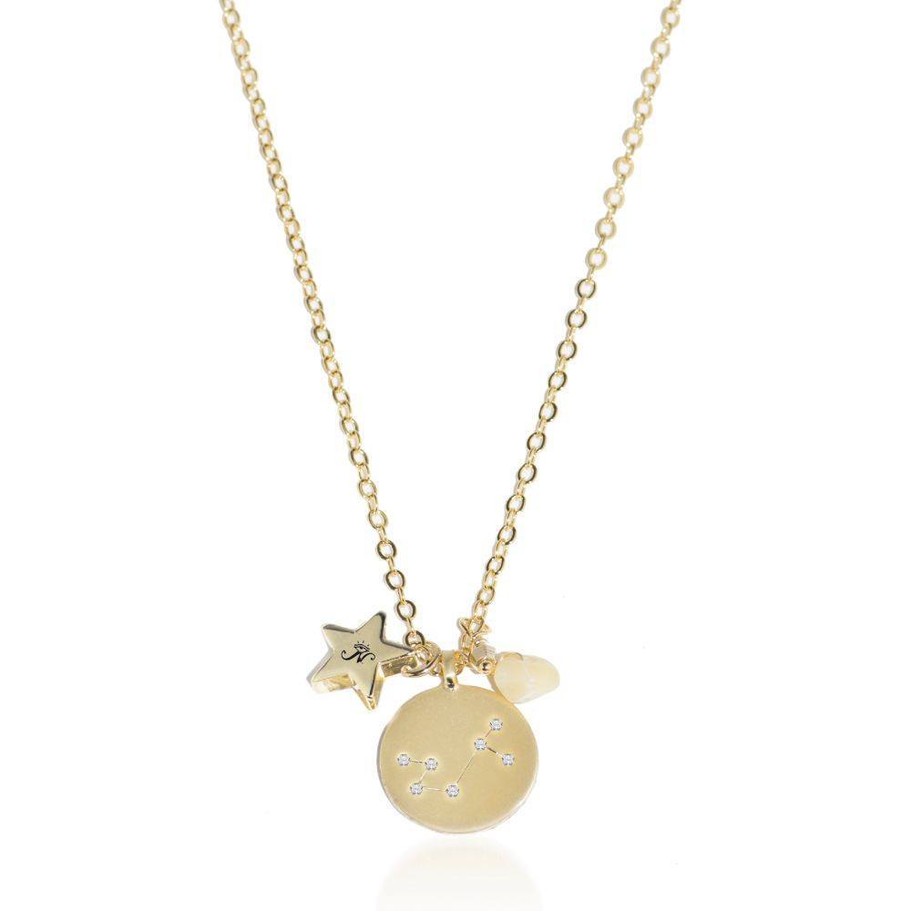 Scorpio gold zodiac crystal heliodor birthstone necklace