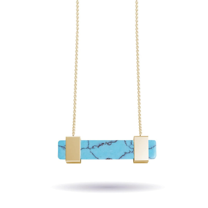 Turquoise | Gold | Gemstone Bar Necklace