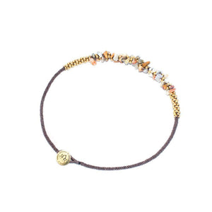 Wood Line Jasper Terra Bella Necklace Gold