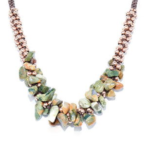 Woodland Agate & Rose Gold Terra Bella Necklace